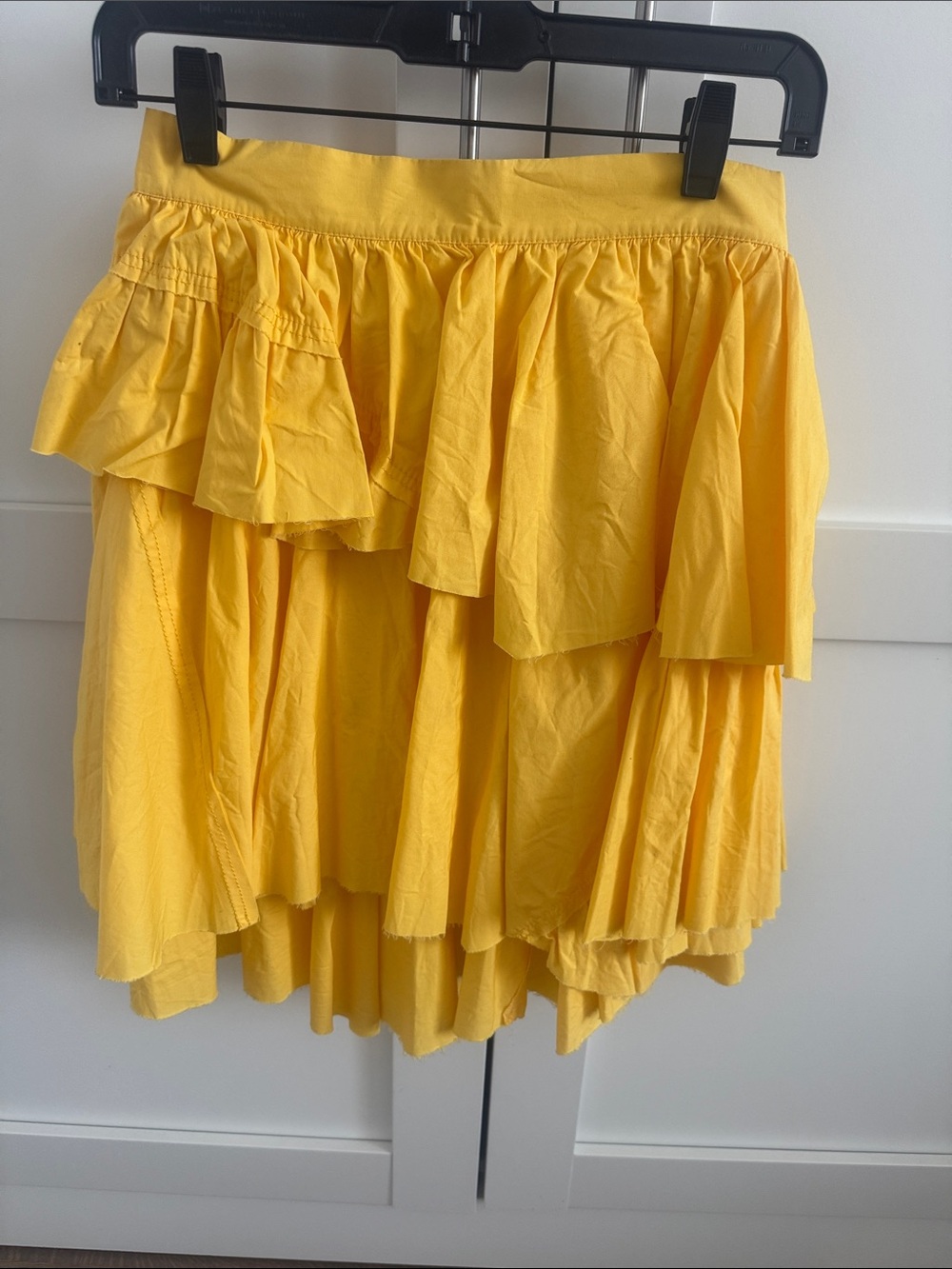 Philosophy di Lorenzo Serafini Yellow Asymmetrical Tiered Ruffle Skirt